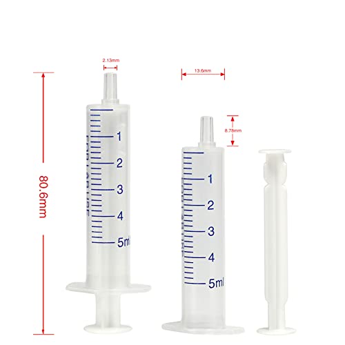 50 Pack 5 ml Plastic Syringe, luer Slip Syringe, Used in Scientific Laboratories, Liquid refilling, DIY Crafts, Scientific Labs By Labfil - size: 5ML Plastic Syringe