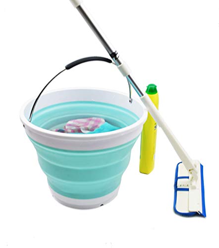 SAMMART 10L (2.64 Gallon) Collapsible Plastic Bucket - Foldable Round Tub - Portable Fishing Water Pail - Space Saving Outdoor Waterpot, 2 Pieces Box Pack