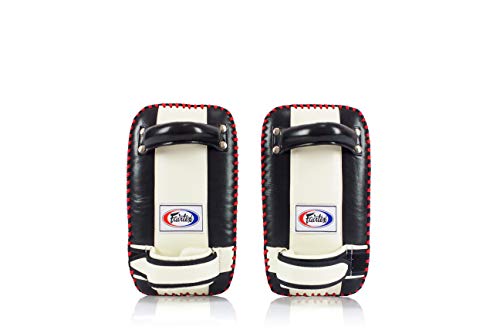 Fairtex Curved Muay Thai Pads, Kickboxing Punching Kicking Striking Shield - color: Black/White, size: Small