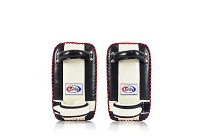 Fairtex Curved Muay Thai Pads, Kickboxing Punching Kicking Striking Shield - color: Black/White, size: Small