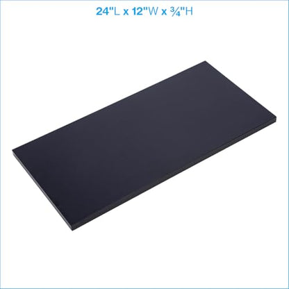 Laminated Black Melamine Shelf Board, 24”L x 12”W, Durable and Sleek Cabinet Replacement Shelves, Sturdy and Stylish Shelf Boards for Retail, Thrift, Business, Home, or Office