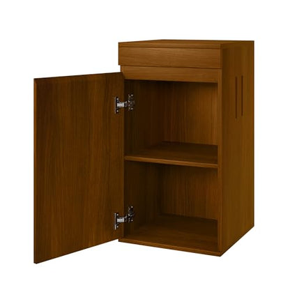 10-15 Gallon Fish Tank Stand with Storage Cabinet, 16.9" x 16.9" Aquarium Stand with Power Outlets, 330LBS, Cube Tank Stand with Adjustable Shelf, Brown