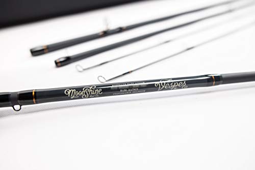 Moonshine Rod Company Fast Action Fly Fishing Rod – Carbon Fiber Graphite Rod with Zippered Travel Case – Drifter II, Vesper, Epiphany ESN, Outcast, Phantom & Rambler Series - 2WT up to 12WT Rods
