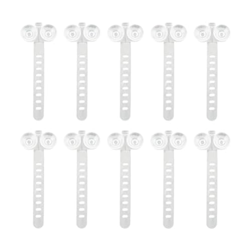 10 Pieces Aquarium Cable Ties Adjustable Suction Cup Holders Airline Tubing Managing Tools TRP Material Easy Installation Suitable for Fish Tank, White