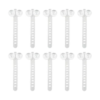 10 Pieces Aquarium Cable Ties Adjustable Suction Cup Holders Airline Tubing Managing Tools TRP Material Easy Installation Suitable for Fish Tank, White