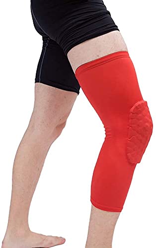 Breathable Basketball Shooting Sport Safety Kneepad Honeycomb Pad Bumper Brace Kneelet Protective Knee pads rodilleras - color: Red, size: Small