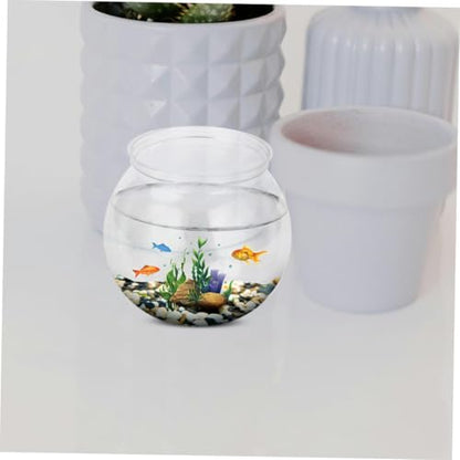 Clear Plastic Fish Bowl Small Aquarium Tank for Goldfish Portable Fish Keeper for Home Decor and Hydroponic Plants Decorative Fish Tank Container