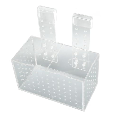Fish Breeding Isolation Box with Transparent Lid, Acrylic Material, Easy Hook Installation for Fish Tank, Protect Newborn Fish, Improve Survival Rate (17 * 9 * 10CM)