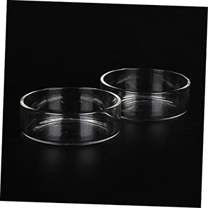 BESPORTBLE 3pcs Round Shrimp Feeding Bowl Aquarium Shrimp Feeder Dish Glass Bowl Crystal Supplies Pet Food - size: Size 1