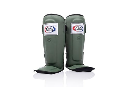 Fairtex SP3 Lightweight Shin Guards, Muay Thai MMA Avoid Shin Splints Gear - color: Green Olive, size: Medium