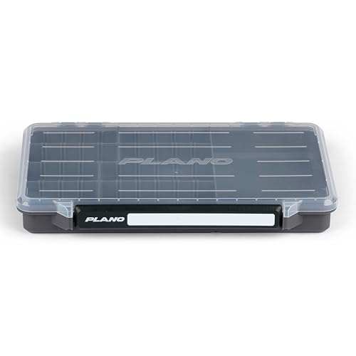 Plano StowAway 3700 50/50 Split Stow Tackle Box, with Corrosion-Preventive Rustricor, Single Latch Design, Transparent DuraView Lid, Stackable Storage for Fishing Bait, Lures and Gear - size: 3700 50/50 Split, style: New Model