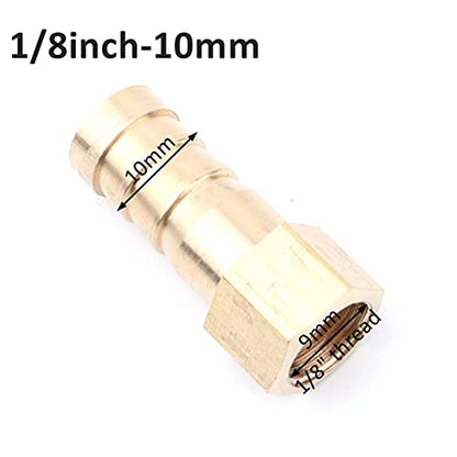 Zkenyao-Brass Connector 5pcs 1/8" Thread to 4/6/8/10/12mm Soft Hose Connector Garden Irrigation Adapter Aquarium Air Pump Line Fish Tank Hose Fittings, Simple to Install - color: Female 1l8 Inch 10mm