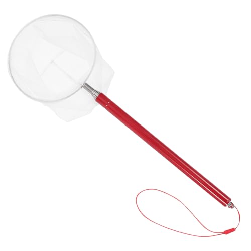 UPKOCH Telescopic Mini Shrimp Net for Aquarium Extendable Fine Mesh Fish Net for Small Tanks Reusable Lightweight Goldfish and Betta Fish Catcher Red Handle