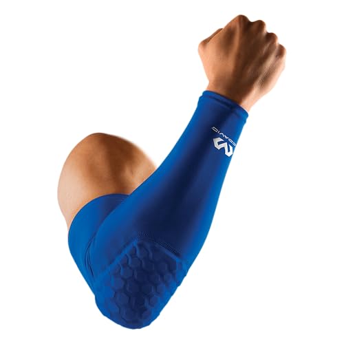 McDavid HEX Shooter Arm Sleeve Single Padded Compression Sleeve Basketball Football Sports Protection - color: Royal, size: Small
