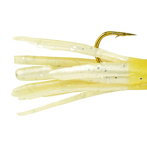 Berkley PowerBait Pre-Rigged Atomic Tubes Fishing Soft Bait - color: Yellow Pearl Silver Fleck, size: 1/16 oz