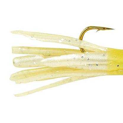 Berkley PowerBait Pre-Rigged Atomic Tubes Fishing Soft Bait - color: Yellow Pearl Silver Fleck, size: 1/16 oz