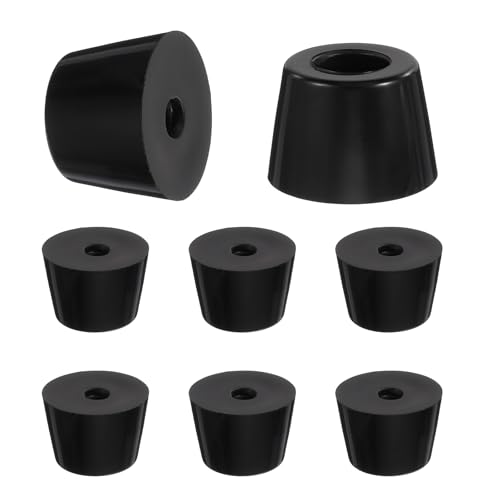 HARFINGTON 8Pcs Anti Vibration Rubber Feet 1.4"L x 1.1"W x 1"H 0.3"Dia Isolator Rubber Bumper Air Compressor Foot Pads for Generators Pressure Washers, Black