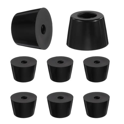 HARFINGTON 8Pcs Anti Vibration Rubber Feet 1.4"L x 1.1"W x 1"H 0.3"Dia Isolator Rubber Bumper Air Compressor Foot Pads for Generators Pressure Washers, Black