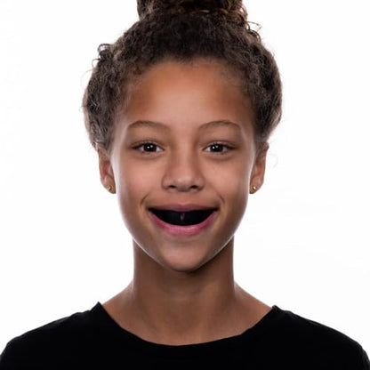 OPRO Snap-Fit Mouth Guard with Strap, Instant Fit (Jet Black) Youth