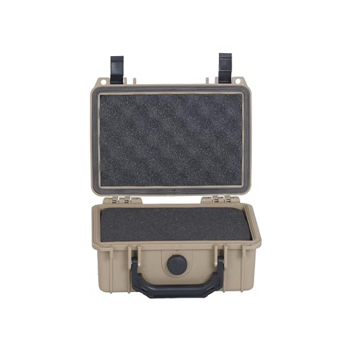 MEIJIA IP67 waterproof hard compact case,Customizable Fit Foam,8.12”x6.56”x 3.56”,Fit Use of Drones, Cameras,Equipments,lens (Desert Tan) - color: Desert Tan, size: 8.12x6.56x3.56inches