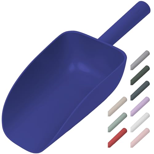 Extra Big Multipurpose Scoop– Solid Deep Scooper for Any Household – Disposing/Replacing Litter – Big Size Animal Pet Food Shovel – 44oz - color: BLUE