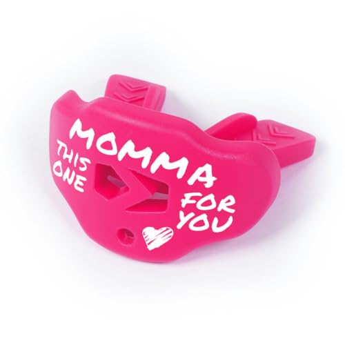 SLEEFS Classic Football Mouthguard with Bold Designs and Removable Strap - color: Momma Pink