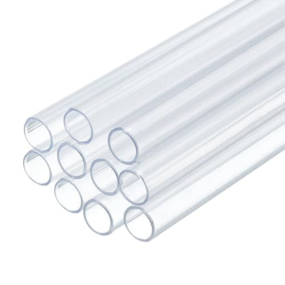 uxcell 10 Pcs Clear Plastic Rigid Tubing 5mm ID x 6mm OD, 0.5 Meters Length Round Polycarbonate Tubing for Aquarium Water Pipe, Water Cooling System, Plumbing - size: 5mm x 6mm