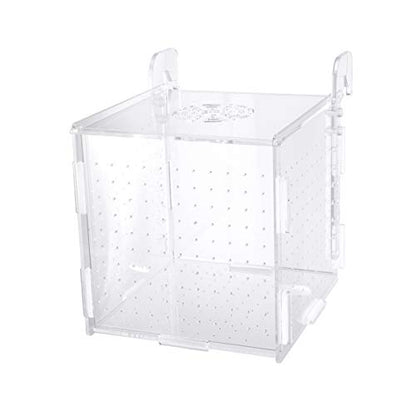 Aquarium Fish Breeding Box - Transparent Acrylic Fish Tank Hatchery Hanging Incubator for Shrimp Clownfish (Hook 151516cm)