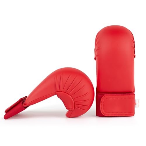 Premium Karate Boxing Gloves for Men & Women - color: Red, size: Large