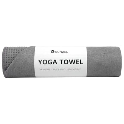 Eunzel Yoga Towel,Hot Yoga Mat Towel with Grip Dots Sweat Absorbent Non-Slip for Hot Yoga, Pilates and Workout 24" x72", Dark Gray - color: Dark Grey
