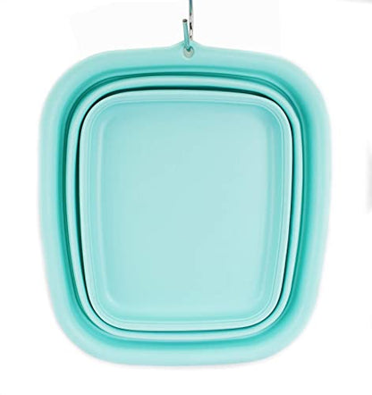 SAMMART 7.7L (2 Gallon) Collapsible Tub - Foldable Dish Tub - Portable Washing Basin - Space Saving Plastic Washtub (Lake Green, S) - color: Lake Green, size: Small