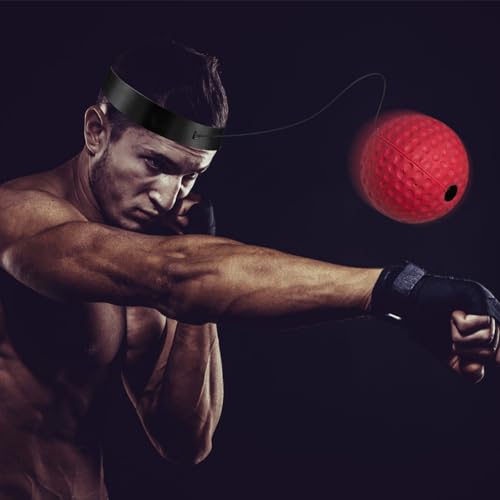 PUCHEN Box Bollen, Box Ball Game, Boxing Reflex Ball, Boxing Ball with Headband Punching Balls Equipment for, Reaction Speed,Agility, Punching Speed, Fight Skilland Hand Eye Coordination Training