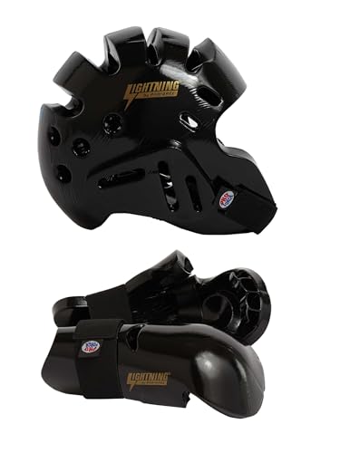 Proforce Lightning Martial Arts Protective Sparring Gear Bundle - Headgear/Gloves - color: Black, size: Child Medium
