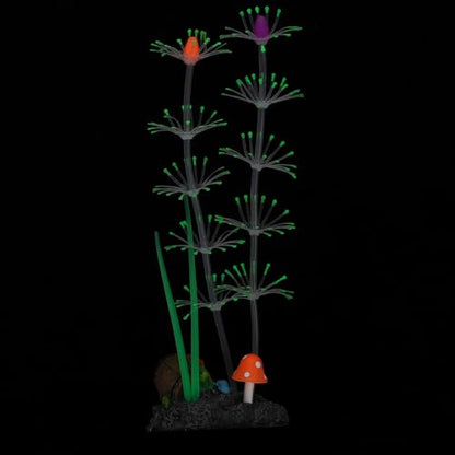 BESPORTBLE Luminous Artificial Silicone Aquarium Plant Green Fluorescent Fish Tank Landscape Decor Simulated Underwater Grass for Fish Tank Viewing and Aquatic Pets