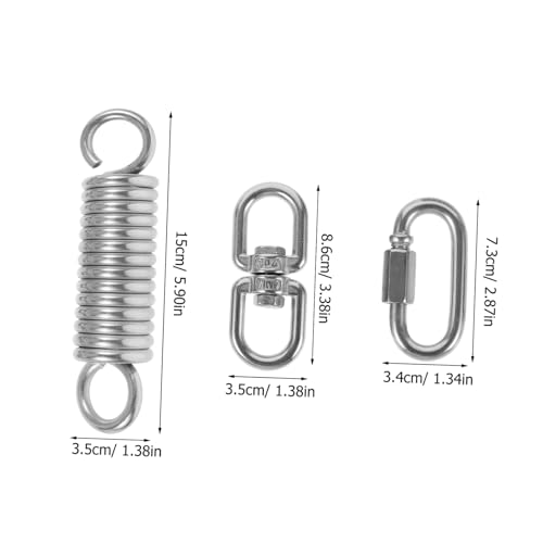 1 Set Hammock Hanging Kit with Metal Springs Durable Suspension for Swing Chairs and Baskets Securely Supports Rotations for Porches and Patios