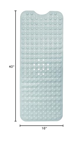 Bath Mat - Large Non Slip Bathtub & Shower Mat - Extra Long 40 x 16 Inch Bathroom Mats for Tub Nonslip Anti Slip Bathmats (40x16 Mint Green 1-Pack) - color: Mint Green