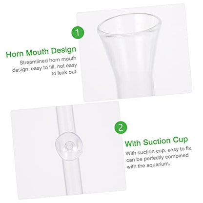 Kisangel 1set Glass Shrimp Feeder Dish Aquarium Container for Fish and Shrimp Easy to Clean Leak Design for Aquariums