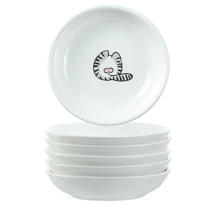 Super Cute Funny Cat Butts Ceramic Sauce Dish/Seasoning Dish/Sushi Soy Dipping Bowl/Appetizer Plates/Serving Dish for Kitchen Home(Set of 6) - color: Cat Butts