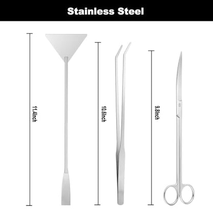 7IN1 Aquarium Cleaning Tools Long Handle Adjustable Length 18~24Inch Fish Tank Cleaner Kit Algae Scraper Scrubber Brushes Set Plant Scissor Long Tweezer