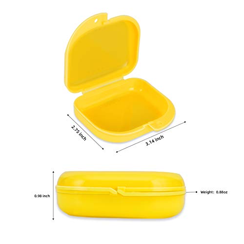 Annhua Retainer Case with Vent Holes Mouth Guard Case, Retainer Box Orthodontic Aligner Holder Slim Portable Dental Storage Container - Yellow - color: yellow