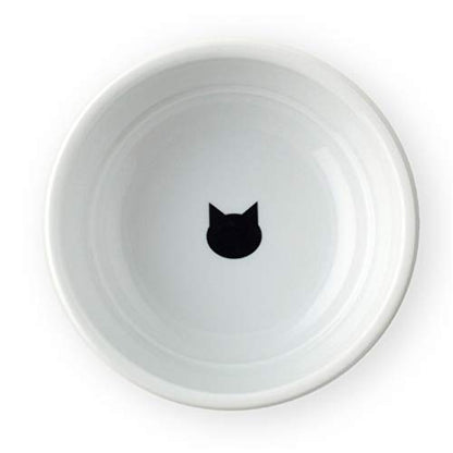 Necoichi Cat Food Bowl & Water Bowl - Shallow Wide Cute Cats Dish - Prevents Neck & Whisker Fatigue - Dishwasher & Microwave Safe - No Spill Ceramic Cat Bowl for Indoor Cats & Kittens (Paw Style) - color: Cat-