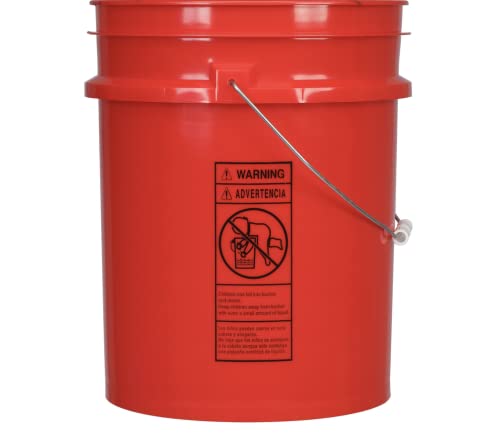 5 Gallon Food Grade BPA Free, Made in USA Pail Plastic Bucket with Screw On Air Tight Double Gasket lid, (Pack of 3)