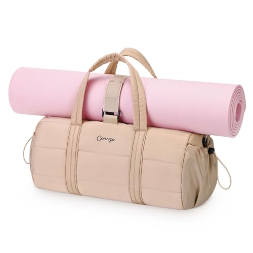 Small Gym Bag for Women Sports Duffel Bag w/Yoga Mat Holder Pink | 20L Lightweight Yoga Mat Bag w/Wet Pocket Cute Carry On Sports Bag Water Resistant for Dance Pilates Ballet Swimming - color: Pink, size: 20l Medium