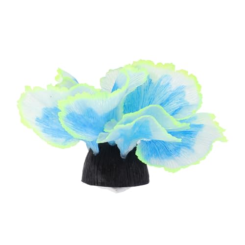 LALAFINA Realistic Blue Artificial Aquarium Plant Decor Micro Landscape Silicone Water Grass for Fish Tank Decoration Vivid Aquatic Ornament for Office and Home Aquariums