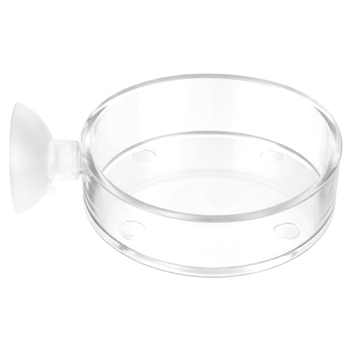 Fish Tank Feeder Dish with Suction Cup, Transparent Acrylic Aquarium Shrimp Feeder Dish with Suction Cup for Shrimp Fish and Aquatic Pets Aquarium Tanks Feeding