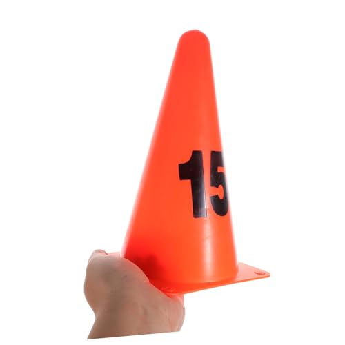 Toyvian 15pcs Plastic Numbered Training Cones Soccer Agility Markers for Basketball and Sports Practice Lightweight and Portable Numerical Identification for Drill Management