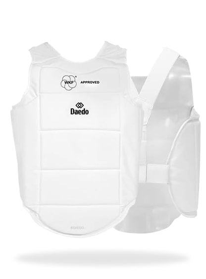 Chest Protector WKF Approved – Martial Arts Body Shield for Karate Taekwondo – Padded Sparring Training Gear - size: X-Small