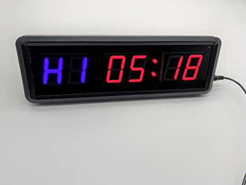 AZOOU Personal Tailor Interval Gym Timer Clock with Countdown countup Stopwatch for Interval & Tabata HIIT EMOM MMA Boxing Interval Training & so on, Blue & Red