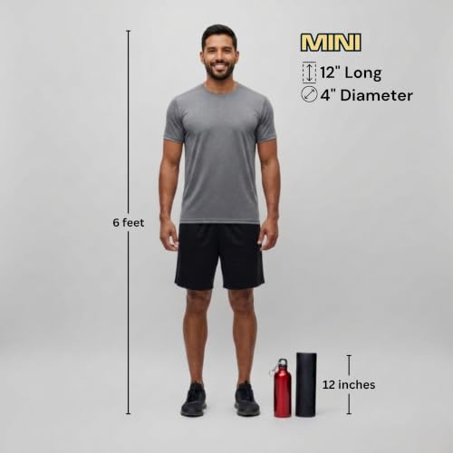 Foam Roller for Muscle Massage, Stiff Back Pain Relief, Physical Therapy, Deep Tissue, Exercise Equipment for Home Gym, Stress, Yoga, Pilates for the Fit Citizen (Black, Mini 12 x 4 Inches) - size: Mini 12 x 4 Inch