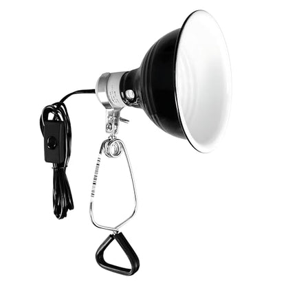 Simple Deluxe Reptile Clamp Dome Lamp, Equipped with 5.5-Inch Aluminum Reflector, Suitable for Amphibian Pet Terrariums Habitat (Without Bulb), 1 Pack, Black - size: 5.5 Inch (60 Watts), style: 1-Pack (Dome)